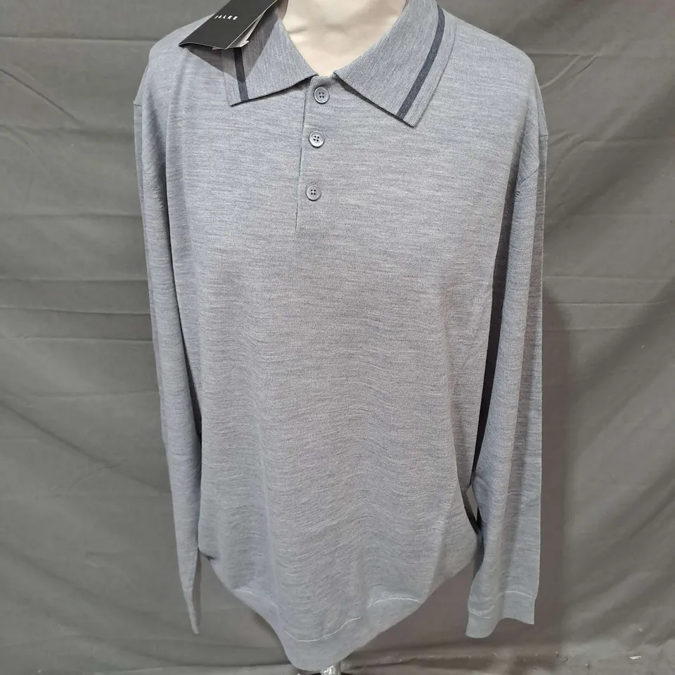 FALKE LONG SLEEVE POLO TOP IN GREY SIZE XXL