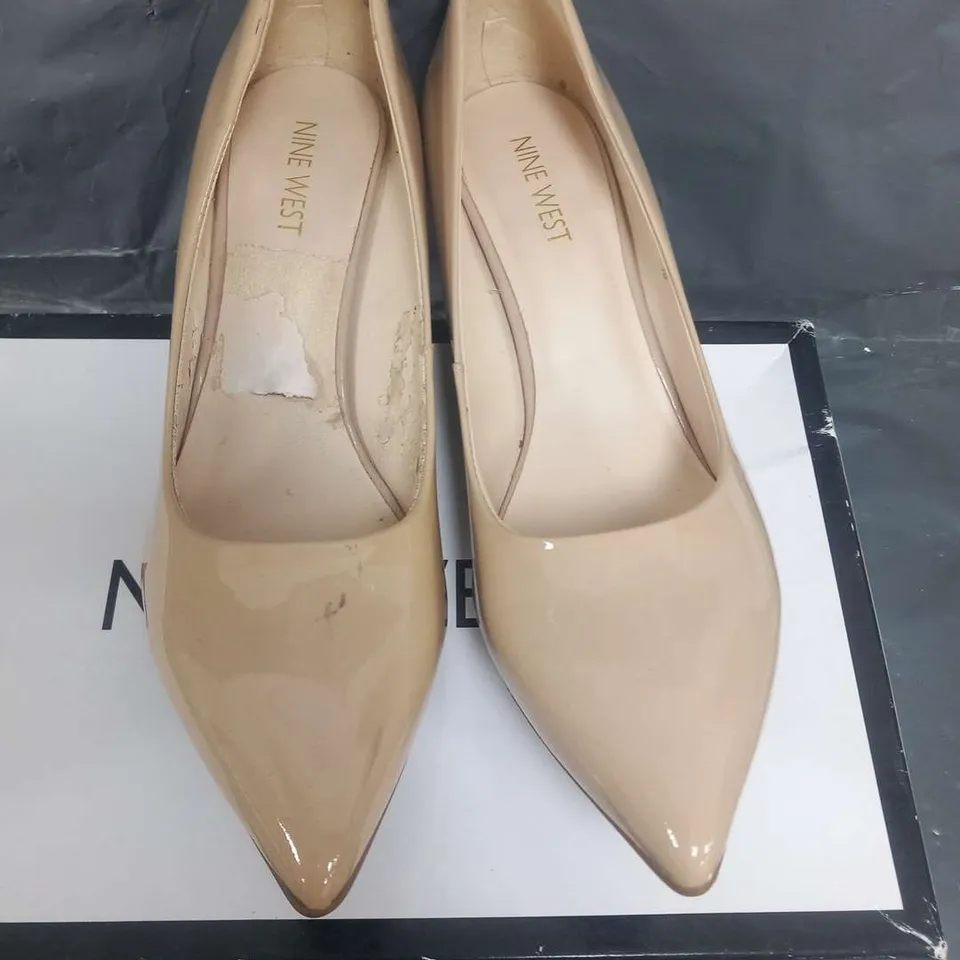 BOXED NINE WEST FLAX BLUSH PATENT SIZE 8