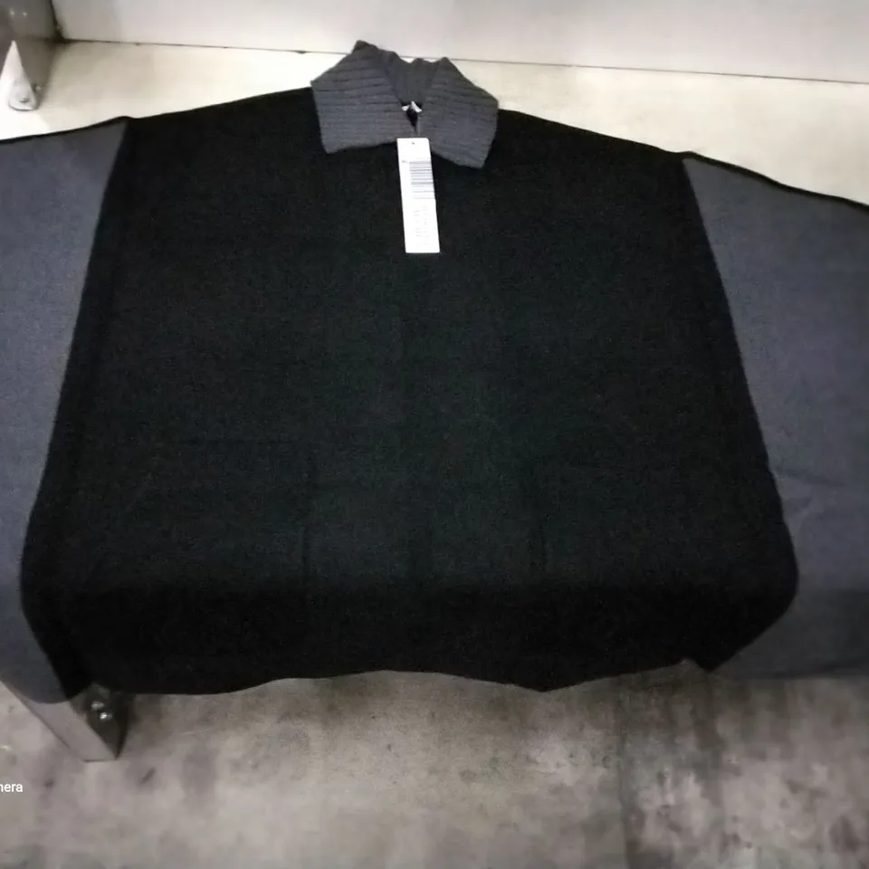 BOX OF APPROXIMATELY 12 BADGLEY MISCHKA BLACK KNITTED PONCHO WITH POCKET - MEDIUM
