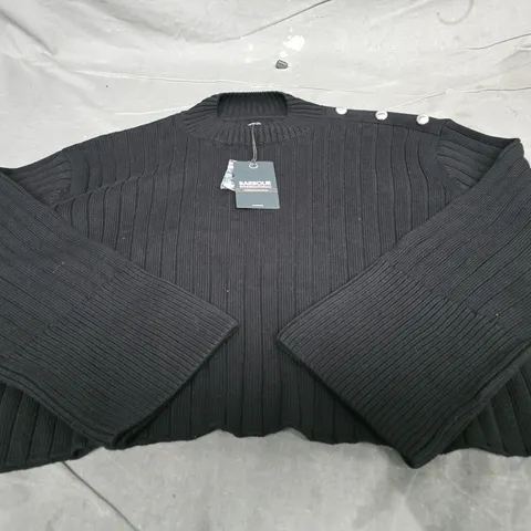 BARBOUR KNIT JUMPER, BLACK, UK SIZE 16