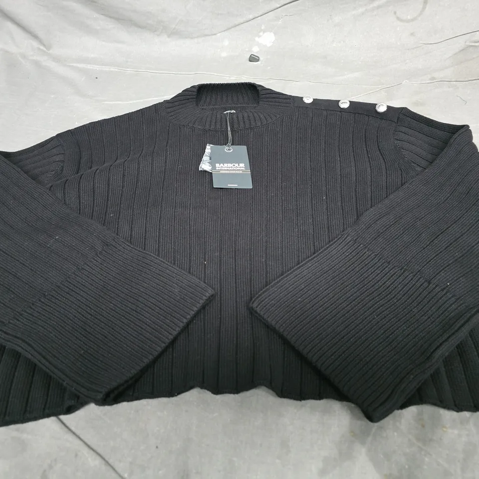 BARBOUR KNIT JUMPER, BLACK, UK SIZE 16