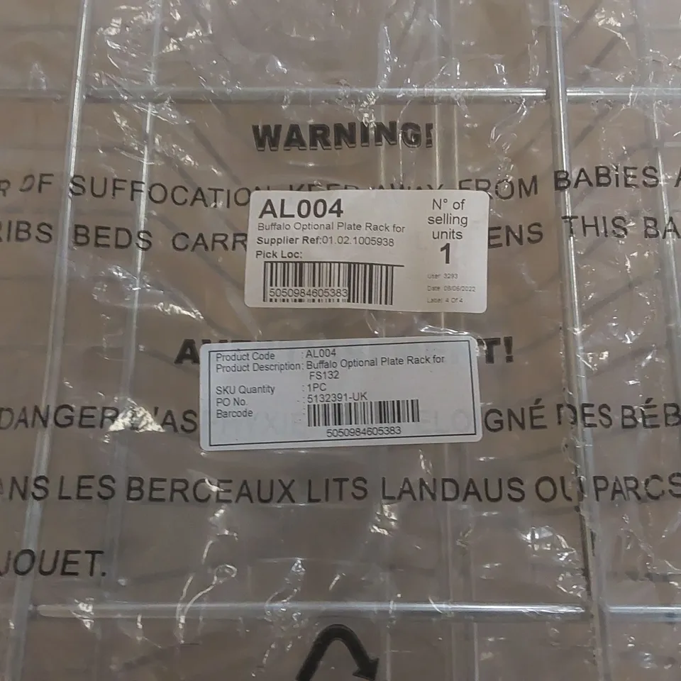 BAGGED BUFFALO OPTIONAL PLATE RACK FOR FS132