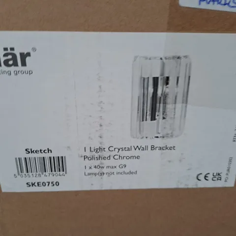 LIGHT CRYSTAL WALL BRACKET POLISHED CHROME 