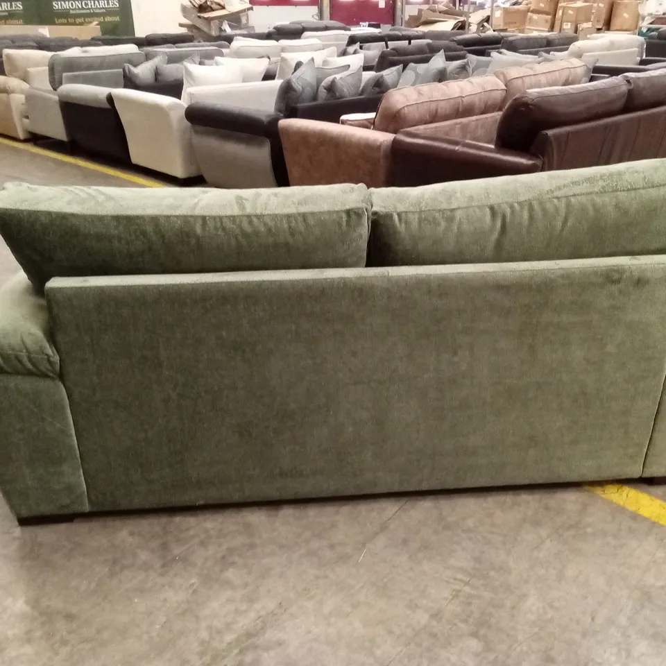 SALERNO STANDARD BACK 3 SEATER FABRIC SOFA - GREEN RRP £599
