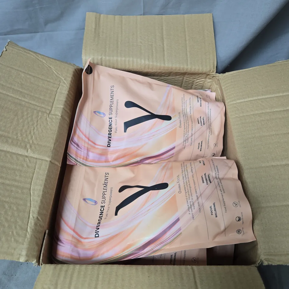 BOX OF 8 X 540G BLOOD ORANGE DIVERGENCE SUPPLEMENTS GAMMA FOCUS