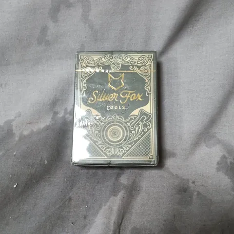 APPROXIMATELY 10 X SILVER FOX TOOLS PLAYING CARDS – ORNATE DECK IN DECORATIVE BOX