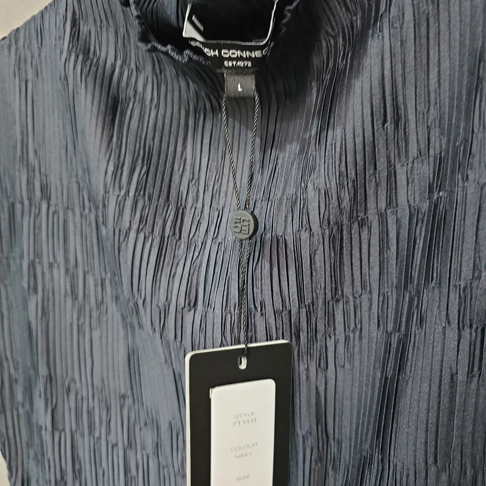 FRENCH CONNECTION NAVY PLEATED DRESS – WOMEN'S, SIZE L