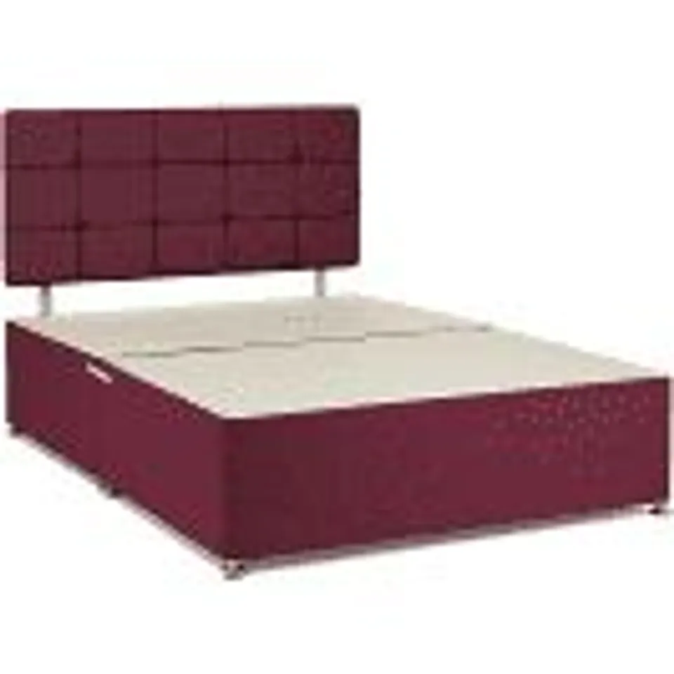 BOXED PURPLE LINEN DIVAN WITH HEADBOARD (3 BOXES)