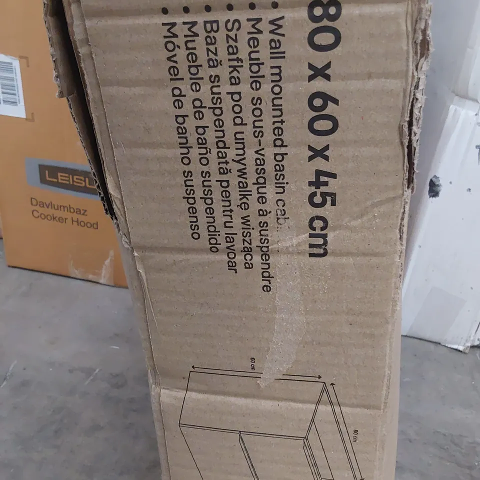BOXED WALL HUNG VANITY BASIN CABINET