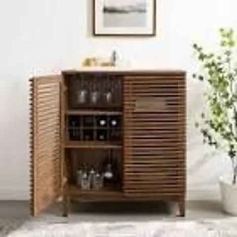 BRAND NEW BOXED LIQUOR CABINET IN A BOMBAY WALNUT FINISH 