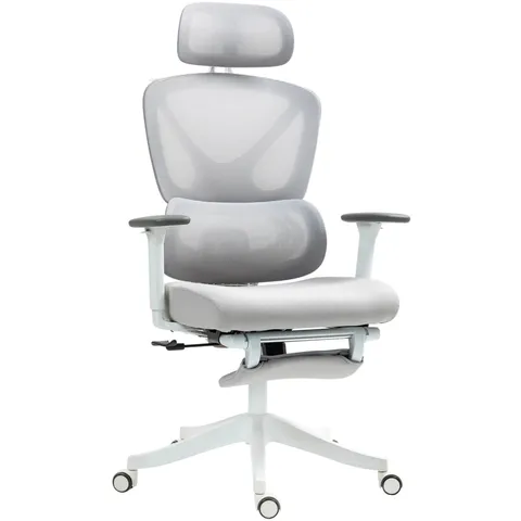 BOXED HOMCOM DESK CHAIR, PU LEATHER COMPUTER OFFICE CHAIR WITH ADJUSTABLE HEIGHT, SWIVEL WHEELS FOR HOME WORK STUDY, CREAM WHITE (1 BOX)