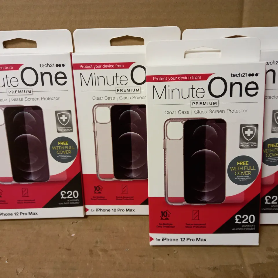 LOT OF 4 MINUTE ONE CLEAR CASES FOR IPHONE 12 PRO MAX