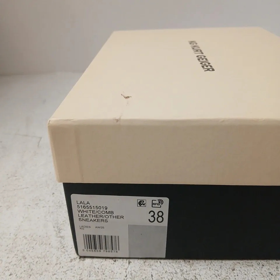 BOXED KG KURT GEIGER WOMEN’S FLORAL SNEAKERS – WHITE/COMB - EUR 38