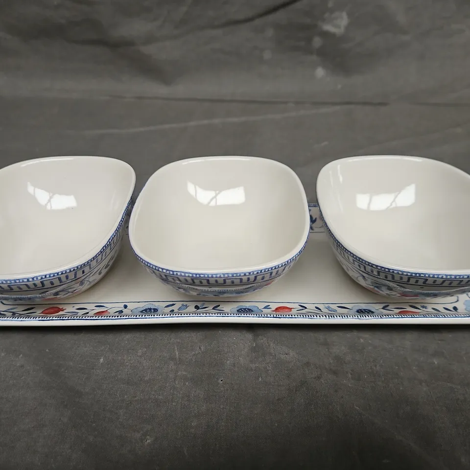 PALOMA 3 PIECE BOWL AND TRAY SET