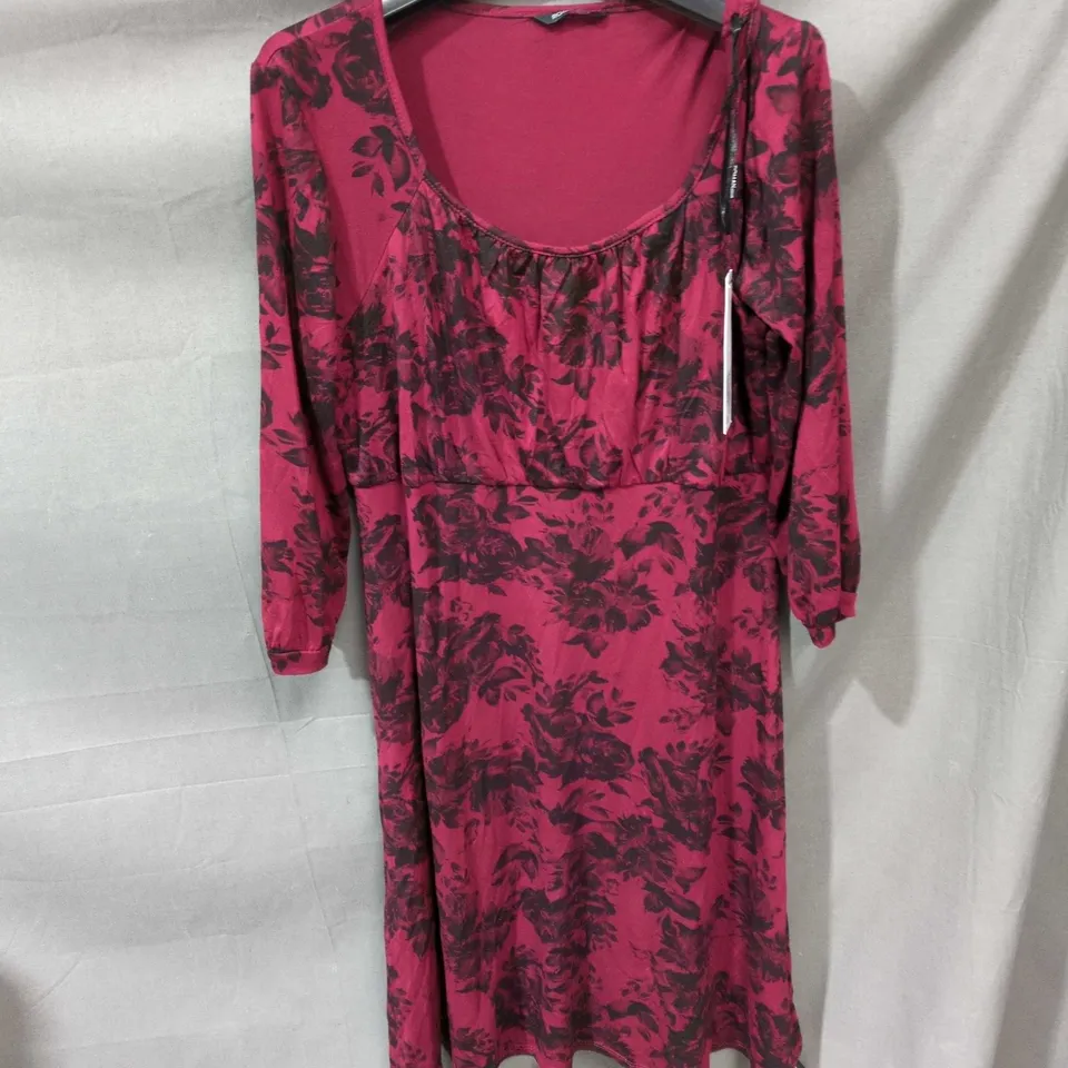 ROMAN WOMEN'S MAGENTA FLORAL DRESS, UK 14