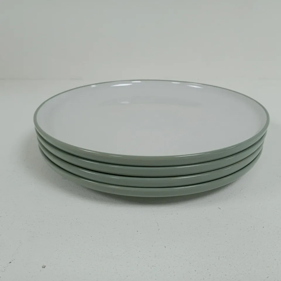 BOXED SAGE TWO TONE 12 PIECE DINNER SET