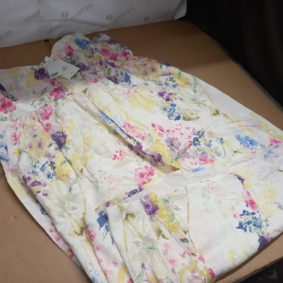 H&M LINEN BLEND FLORAL DRESS - XXL
