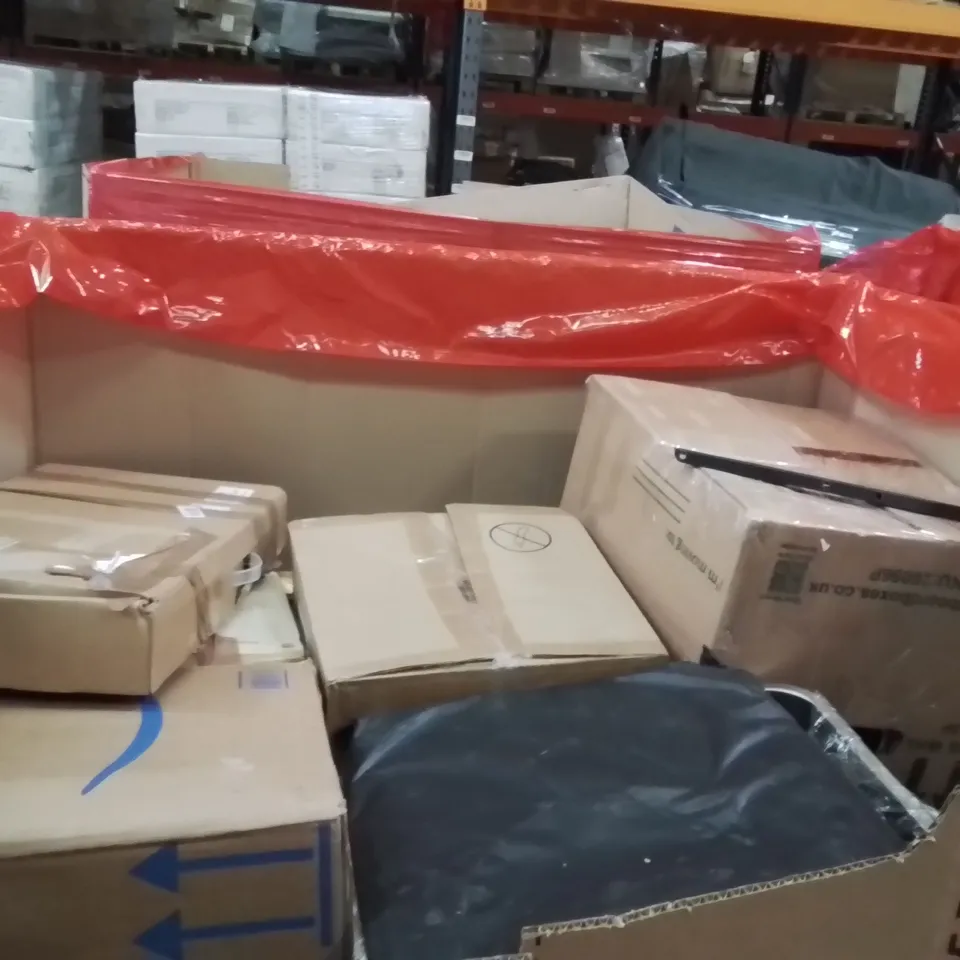 PALLET OF ASSORTED HOUSEHOLD GOODS AND PRODUCTS TO INCLUDE;DESK,AIR PURIFIER,TABLE 