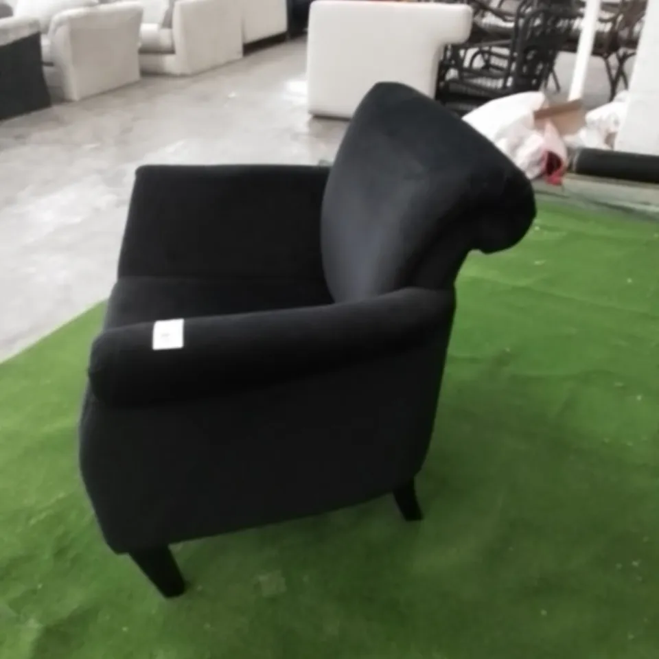 DESIGNER HARMONY BLACK VELVET ARM CHAIR