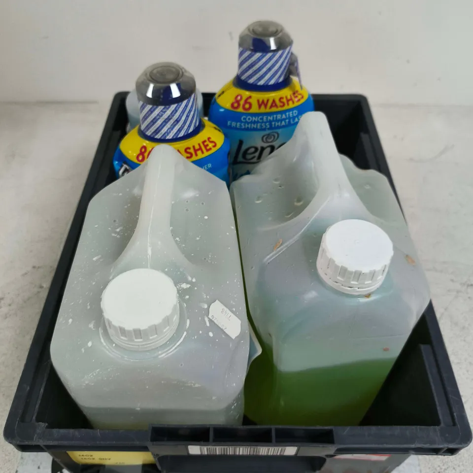 5 ASSORTED HOUSEHOLD PRODUCTS TO INCLUDE LENOR FABRIC CONDITIONER, CLEANING SOLUTION ETC 