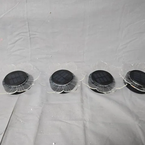 GARDEN REFLECTIONS SET OF 4 SOLAR ACRYLIC FLOWER LIGHTS