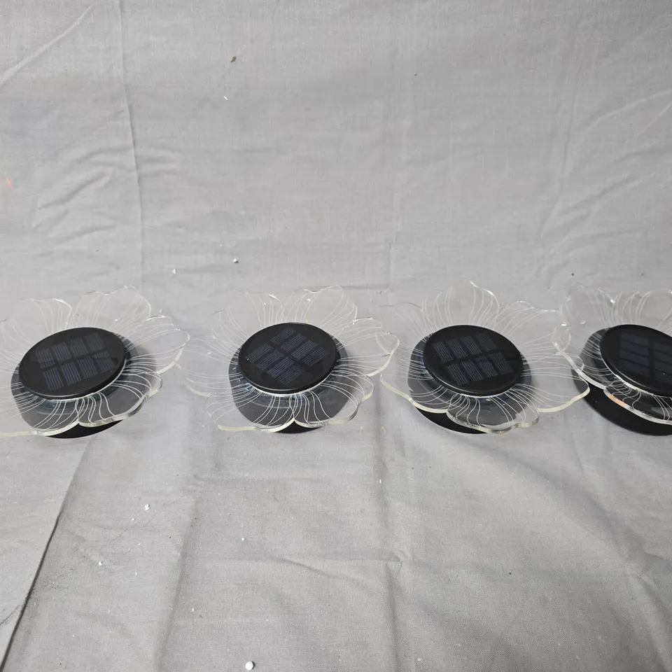 GARDEN REFLECTIONS SET OF 4 SOLAR ACRYLIC FLOWER LIGHTS