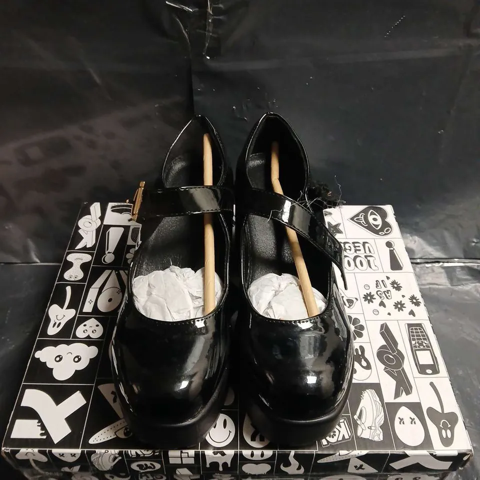 BOXED PAIR OF KOI TIRA BLACK MARY JANE SHOES - UK SIZE 3