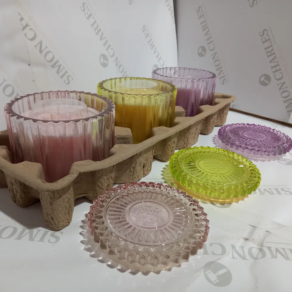 HOMEWORX BY HARRY SLATKIN SET OF FACETED CANDLES 