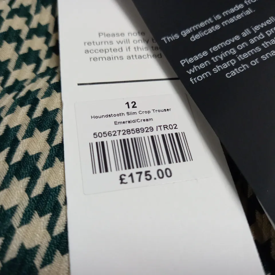 ME+EM HOUNDSTOOTH SLIM CROP TROUSERS - 12