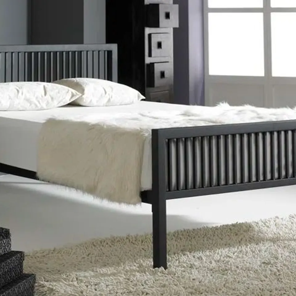 BOXED LINWOOD BED FRAME - BLACK // SIZE: 2FT6 (2 BOXES)