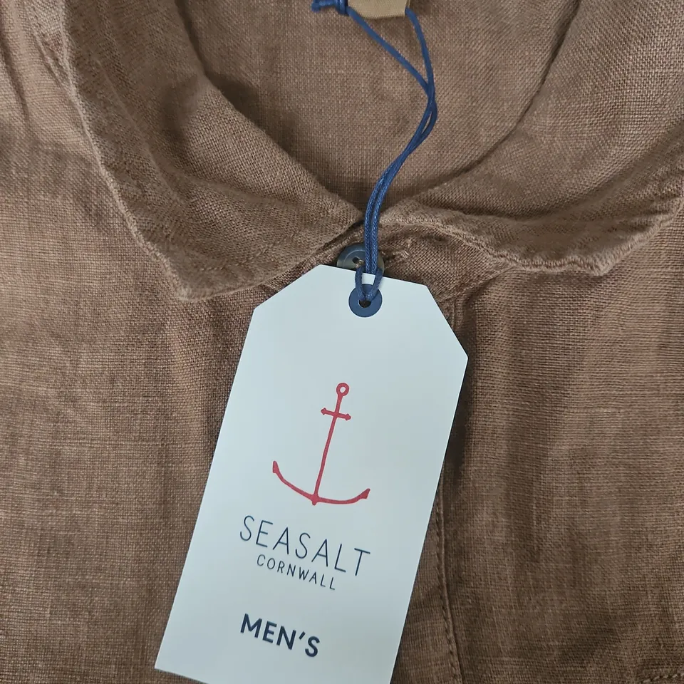 SEASALT CORNWALL MEN'S SHIRT – BROWN/TAN, XXL