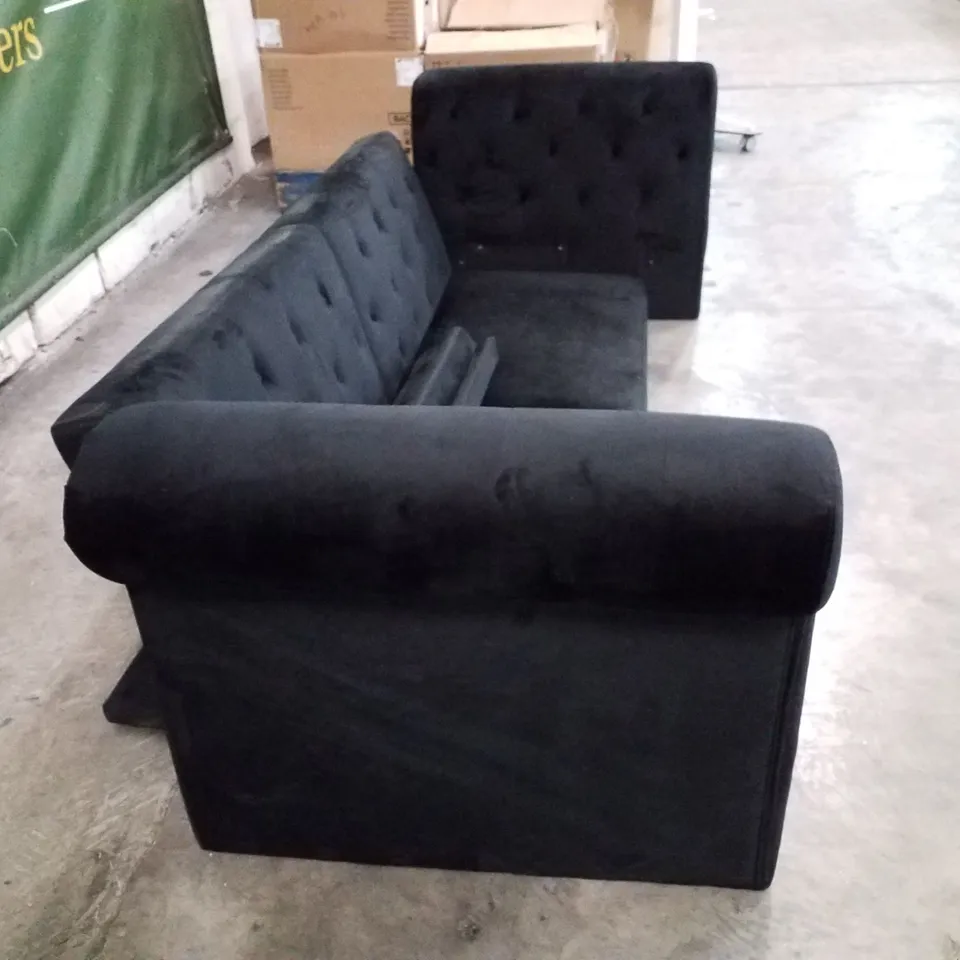 QUALITY DESIGNER 2.5 SEAT CLIC CLAC SOFA - BLACK FABRIC