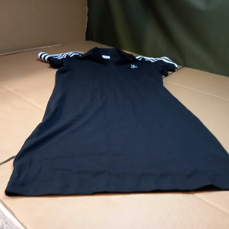 ADIDAS BLACK/WHITE DETAILED LOGO T-SHIRT DRESS 