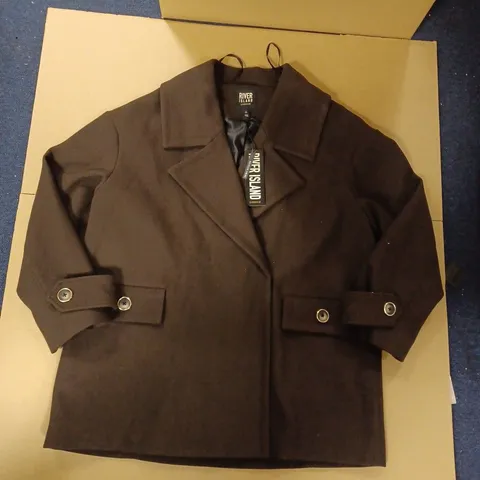 RIVER ISLAND CASUAL BLAZER COAT, BROWN - SIZE 16