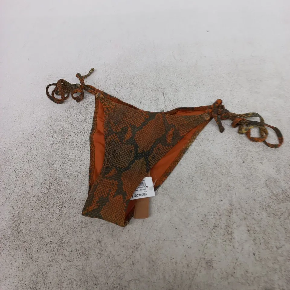 SELFRIDGES FOREST OMBRE SNAKE BIKINI SET – ORANGE SNAKE PRINT, SIZE S