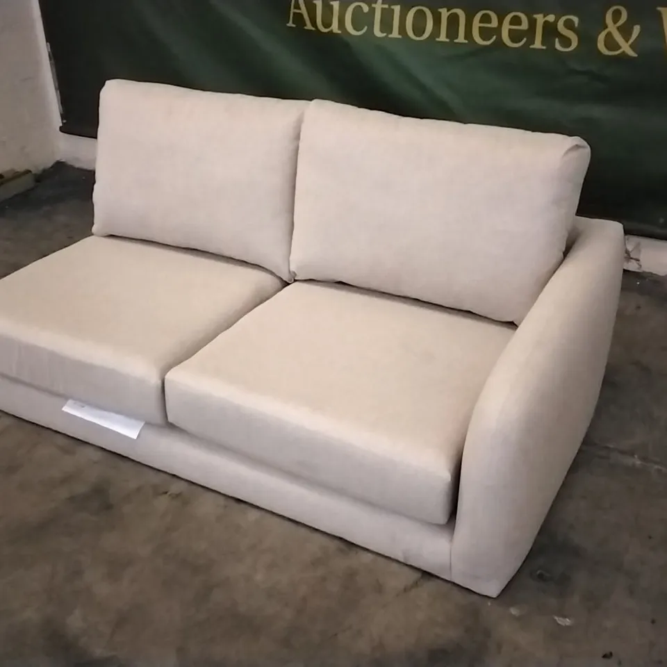 QUALITY BRITISH DESIGNER CREAM FABRIC CORNER GROUP SOFA SECTION 