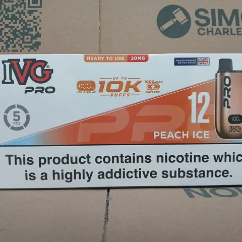 SEALED IVG PRO 12 PEACH ICE VAPES (5PCS)