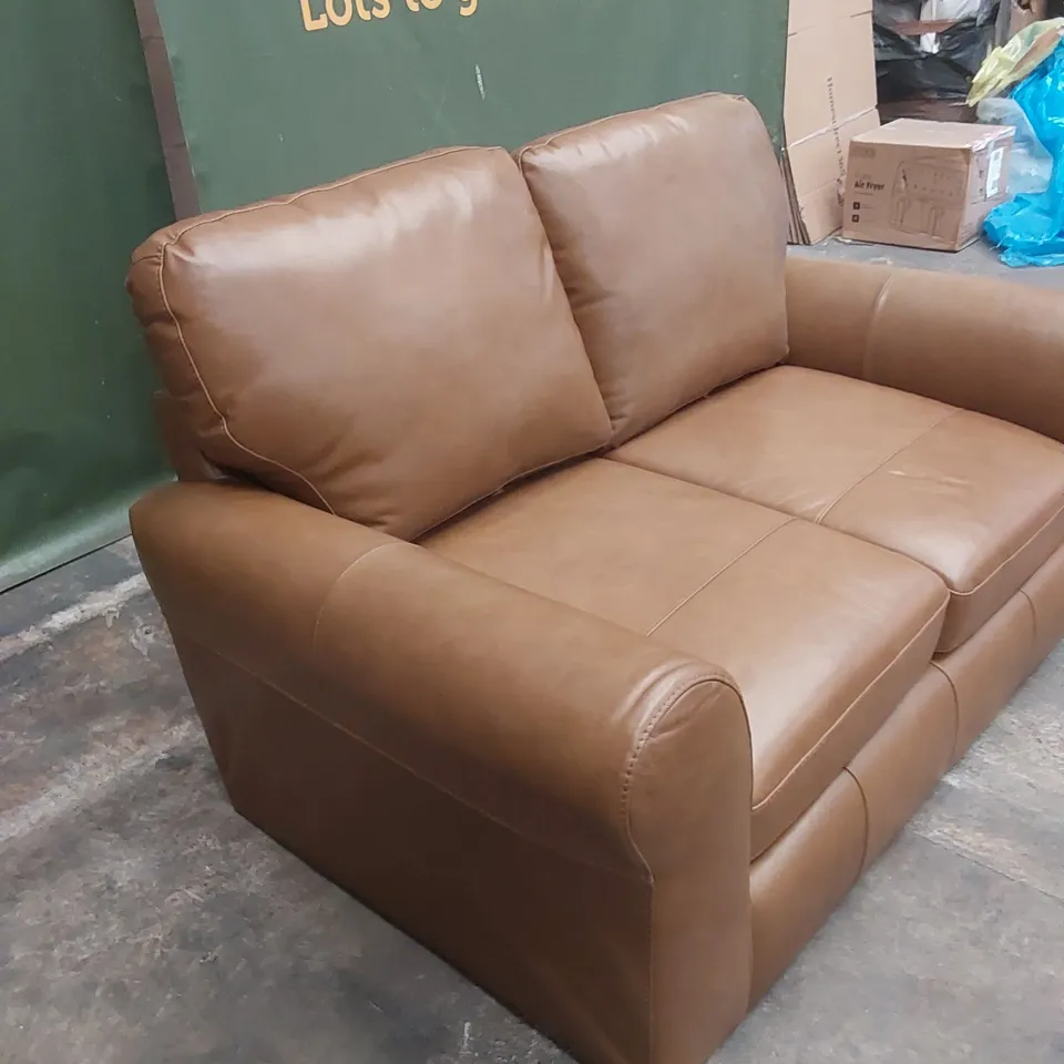 BAILEY 2 SEATER LEATHER SOFA - TAN