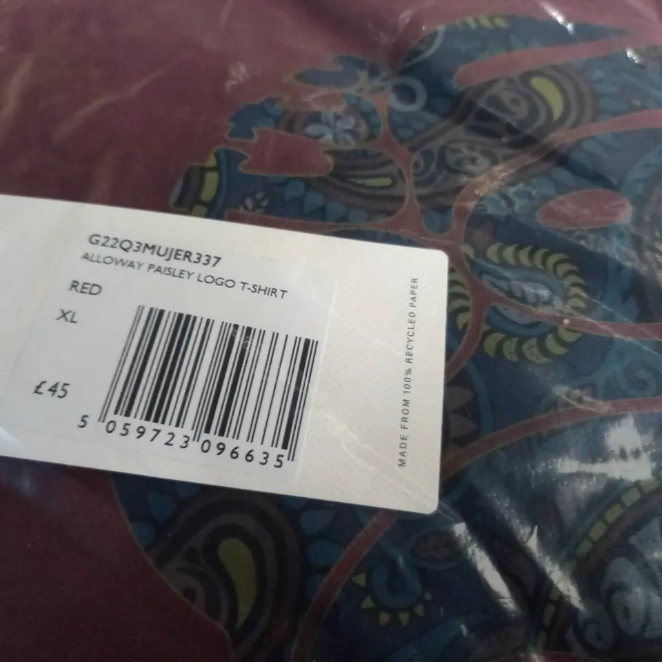 BAGGED PRETTY GREEN ALLOWAY PAISLEY LOGO T-SHIRT - XL