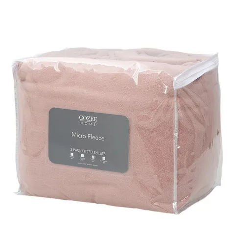 COZEE HOME MICROFLEECE SET OF 2 FITTED SHEETS
