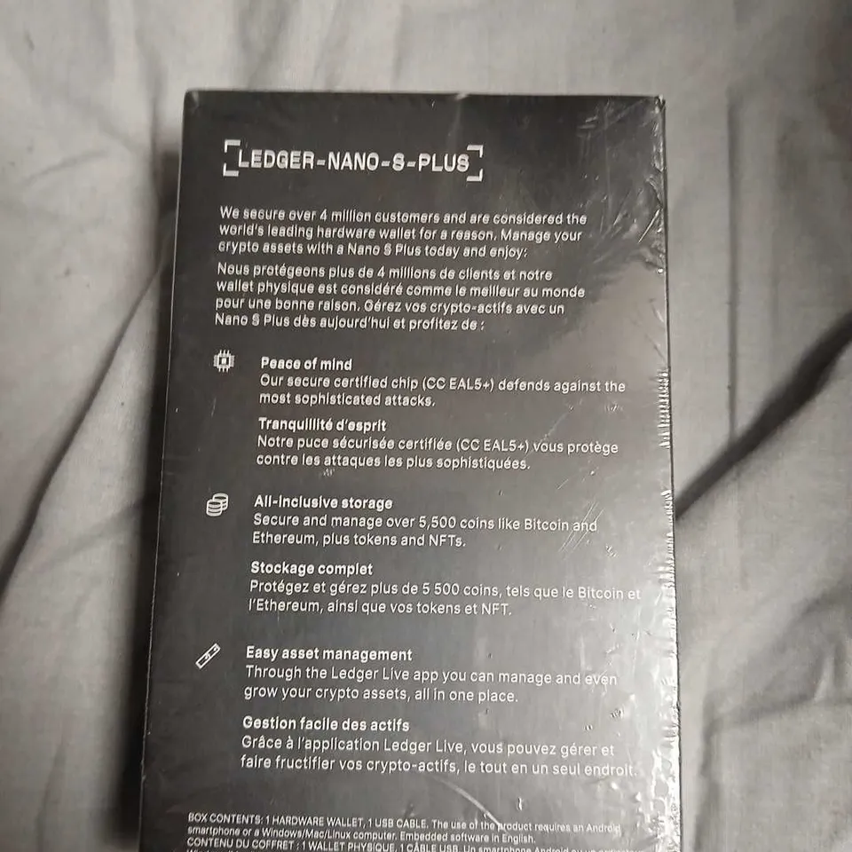 LEDGER NANO S PLUS HARDWARE WALLET – BOXED