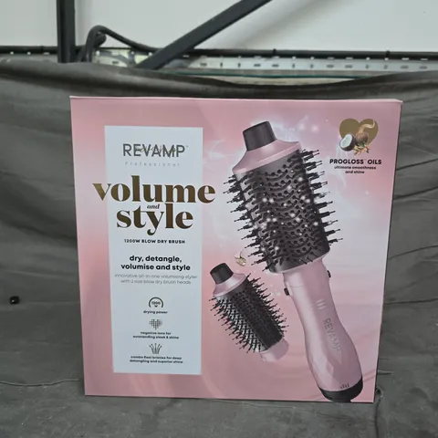 BOXED REVAMP VOLUME & STYLE 1200W BLOW DRY BRUSH - PINK 
