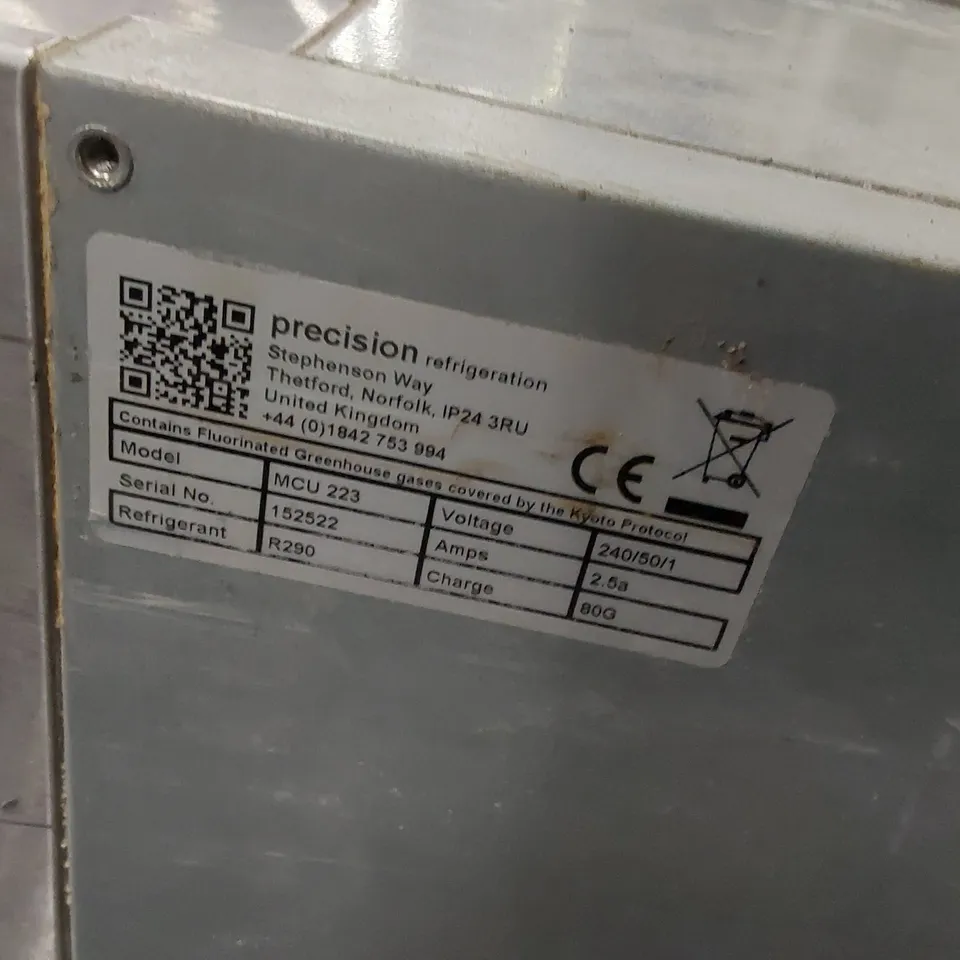 PRECISION MCU223 2 DOOR STAINLESS STEEL REFRIGERATED PREP COUNTER