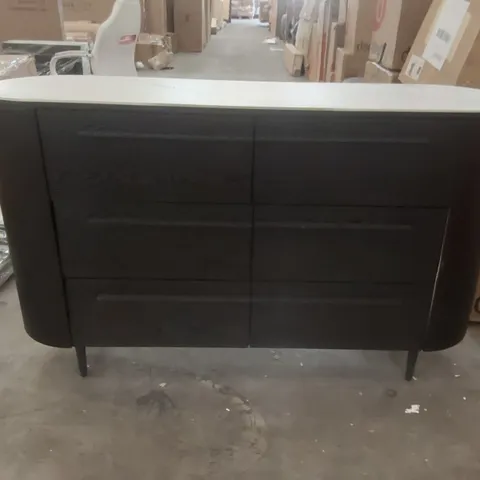 DANETTI MANHATTAN WHITE CERAMIC TOP CHEST OF DRAWERS