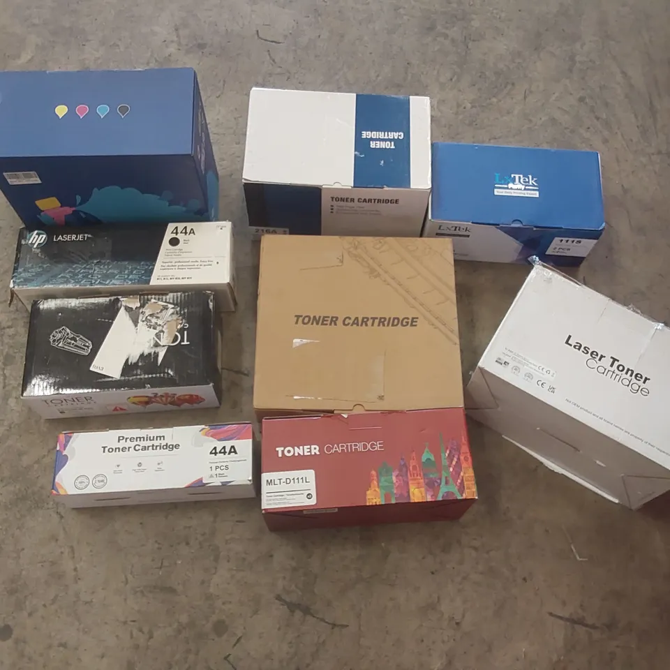 PALLET TO CONTAIN A LARGE ASSORTMENT OF PRINTER TONER CARTRIDGES - VARIOUS BRANDS, TYPES
