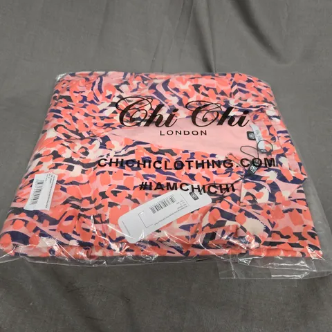 BAGGED CHI CHI LONG SLEEVE WRAP DETAIL ABSTRACT SHIRT DRESS SIZE 10