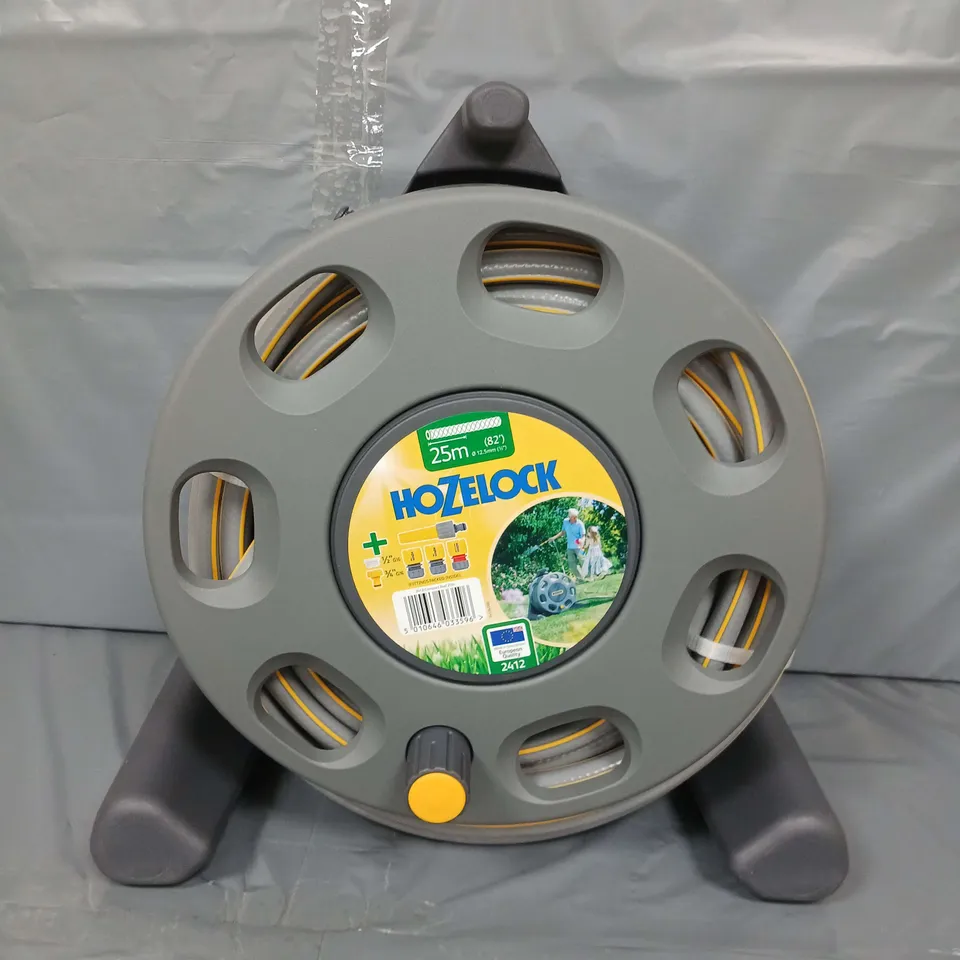 HOZELOCK COMPACT HOSE REEL 25M IN GREY/YELLOW