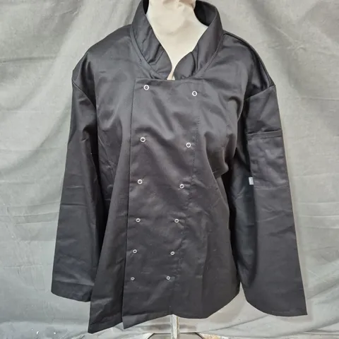 WHITES CLASSIC CHEF JACKET, BLACK, DOUBLE-BREASTED, XL