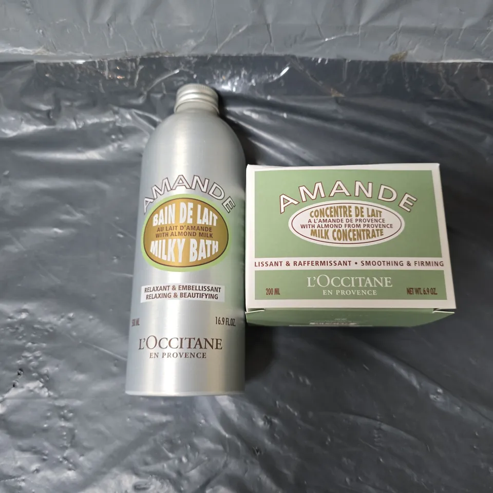 L'OCCITANE AMANDE MILKY BATH AND MILK CONCENTRATE - COLLECTION ONLY 