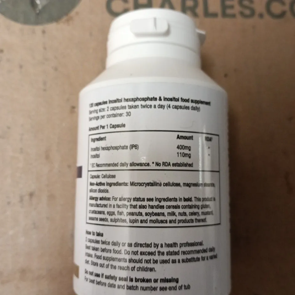 IP-6 WITH INOSITOL FOOD SUPPLEMENT – 120 VEGETARIAN CAPSULES